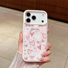 Romantic Pink Heart Pattern Phone Case|MagSafe - Compatible|For IPhone 17 Pro Max|Compatible With IPhone 17 16 15 14 13 12 Plus Pro Max& 22 23 24 25 Series|Sweet Gift For Friends & Self-Use,Travel & Daily Essentials|Lovely & Protective Accessory For Romantic-Style Lovers - 粉色 - 查看 3