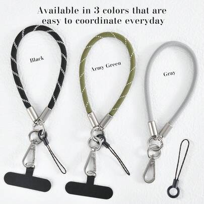 1pc Phone Strap, Wrist Strap, Smartphone Camera Strap, Wristband, Smartphone Lanyard, Smartphone Strap, Clip, Cord, Rope, Anti-Drop, Anti-Lost, 1pc Ring Strap, 1pc Clip Included, Compatible With All Models