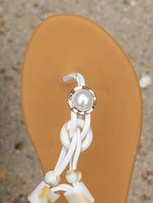 Nouvelles sandales plates, style bohème, polyvalentes, à bout ouvert, convenant aux adolescentes - Jaune moutarde - Voir 6