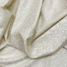 1pc Apricot Color Luxurious Jacquard Damask Fabric, 145gsm - Pre-Cut Embroidered Brocade For Evening Gowns & Prom Dresses, Floral Pattern, Hand Wash Only - Multicolor - View 4