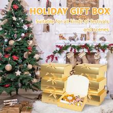 10 st guldfärgade presentaskar med lock, 10,6 x 7,87 x 3,1 tum (ca 28 x 27 x 8 cm) brudtärnefrieriaskar, lyxiga guldfärgade presentaskar med band, lämpliga för bröllop, födelsedagar, fester, jul, brudtärnor, examenspresenter