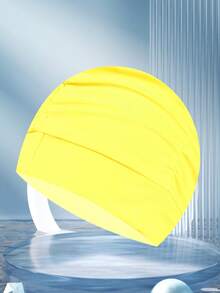 1pc Waterproof Black Fitness Swimming Cap,Cloth Swimming Caps,Pressure-Free Gentle Cloth Swim Cap, High Stretch Fabric Without Tightening Head, Premium Swimming Cap - Multicolor - View 11
