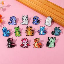 1/13 Pcs Personalized Fashion Cartoon Brooch Set Classic Dragon Enamel Pin Backpack Clothing Jewelry Metal Badge Accessories A Gift For Friends