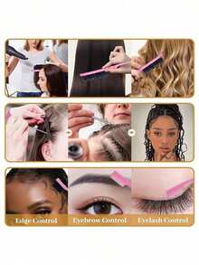 5 Paquetes de Set de Herramientas de Bucle para el Cabello con 2 Piezas de Herramienta de Trenza Francesa, Funda de Cuero Cortadora, Cepillo Teasing, Peine Cola de Rata, Cepillo para el Borde y la Parte Posterior para Peinado, Cepillo, Peine, Herramientas para el Cabello