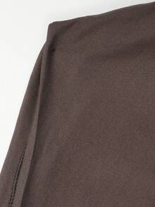 minisummmer Women's Dark Brown New Arrival Spring Summer Off-The-Shoulder Batwing Sleeve Ruched Crop Top - Relaxed Fit Sleeve & Slimming Waist Ruche Detail Soft Lightweight Romantic Chic Casual Daily Valentine's Day Date Carnival Office Outfits - Brown - View 4