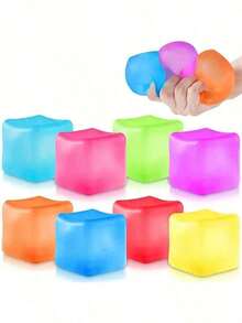 1pc/3pcs Ice Cube Shaped Stress Relief Squeeze Toy| Adult Sensory Fidget Toy For Relaxation, Ideal Birthday & Christmas Gift - 1件隨機顏色 - 查看 7