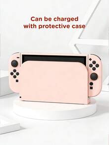 1个粉色图案保护壳，适用于Switch2/Switch NS/Switch OLED/Switch Lite，兼容Switch游戏机的配件，保护您的游戏设备，送给Switch玩家的最佳礼物 - 彩色 - 查看 3