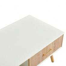 Rectangle Coffee Table / Modern Coffee Table For Living Room / With Solid Wood Legs / Sliding Drawer For Storage / Suitable For Bedrooms, Rooms, And Small Spaces - 白色 - 查看 10