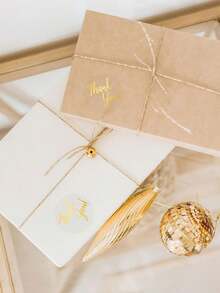 500张金色感谢贴纸卷，透明PVC圆形贴纸，适用于信封、商务、返校、婚礼、情人节、斋月、生日派对、礼品包装、派对回礼、自粘标签贴纸卷、斋月感谢贴纸