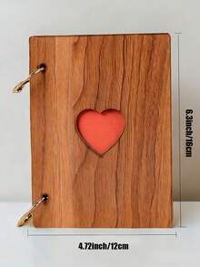 1本DIY复古木质相册，情人节礼物，浪漫情侣纪念相册，活页自粘分类相册，木制工艺品，适用于情人节、母亲节、复活节、婚礼、生日、节日派对、毕业季等场合。