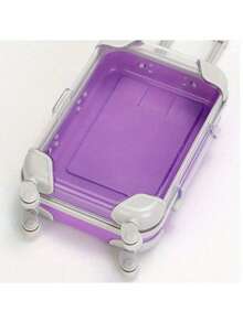 1 chiếc hộp đựng mỹ phẩm mini hình vali cổ điển - Hộp đựng đồ trang điểm dung tích lớn chất lượng cao, thiết kế nắp trong suốt, tay cầm và bánh xe tiện dụng, phù hợp cho du lịch, sử dụng chuyên nghiệp và cá nhân, thiết kế kiểu vali | Chất liệu trong suốt bền chắc, vật dụng cần thiết khi đi du lịch - Nhiều màu - Xem 11