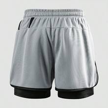 Men's Summer Sports Sleeveless Tank Top And Shorts Set - Grey - View 5