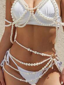 1pc Multi-Layer Tassel Side Waist Chain, Unique Waist Belt - Multicolor - View 3