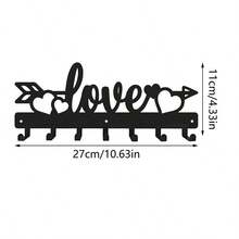 CIF BUY 1个防锈悬挂式钥匙架 - 现代家居装饰收纳方案，粉末涂层表面，高品质结构，适用于门厅、走廊、厨房、浴室墙面 - 节省空间的垂直悬挂式大堂办公室钥匙架 - 情书设计，公寓生活必备。适用于房间装饰、墙面装饰 - 彩色 - 查看 4