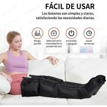 Botas de masaje de piernas con presión de aire, masajeador de piernas, terapia de presión, botas de masaje de piernas con presión de aire - Negro - Ver 7