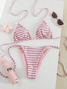 Bộ bikini hai mảnh in họa tiết ngẫu nhiên dành cho nữ năm 2026, trang phục mùa hè, thanh lịch, ngày lễ tình nhân, đi biển, kỳ nghỉ, thường ngày, độc đáo, bộ đồ mùa hè, bộ đồ nghỉ hè, mùa xuân, bộ đồ ngày lễ tình nhân dành cho nữ, lễ hội. - Nhiều màu - Xem 3