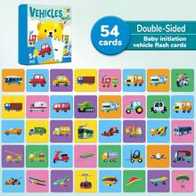 54 PCS Cartoon Style Children's Educational Vehicles, Fruits&Vegetables, Dinosaur, Learning Cards, Double-Sided Learning Cards, Rounded Corner Design, Early Education Creative Toys, For Party Gifts, Christmas And New Years Gifts