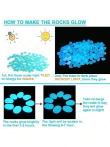 12 Pieces Of Extra-Large Luminous Pebbles (Random Color), Suitable For Garden Landscaping, Pathway Decoration, Starry Sky Aquarium Landscaping, Romantic Luminous Stones, Suitable For Home, Outdoor Decoration, Fashion Show Decoration, Aquarium Display