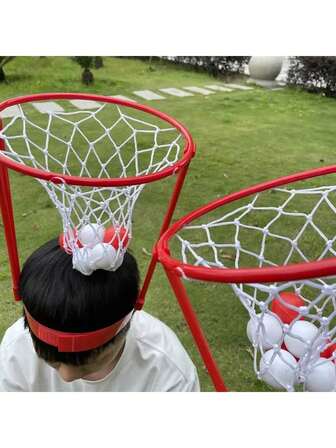 1/2 st justerbart basketkorgspannband, levereras med 20 st. basketbollar i slumpmässig färg, PVC-material, lämplig för tonåringar och vuxna, karnevalsfestspel, inomhus-/utomhusrekreation, fritidssportspannband | festspel för högtider | basketkorg i nät, baskettillbehör