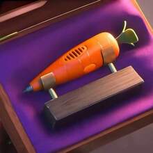 可爱卡通胡萝卜造型录音笔，蔬菜造型多功能录音笔圆珠笔，小巧便携学生文具创意礼物，胡萝卜卡通造型新奇录音笔，二合一创意文具录音笔和圆珠笔，生日/圣诞节/复活节/新年礼物 - 彩色 - 查看 2
