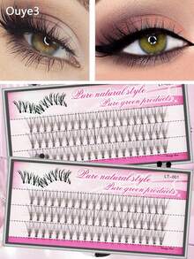 60pcs Individual Eyelash Clusters, DIY Eyelash Extension, 8-15mm Lash Clusters, Thick & Long Style, Ultra-Fine Lash Strips, Reusable - Pink - View 1