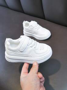 Kids' White Sneakers, New Style Boys' Skate Shoes, Girls' Breathable Athletic Shoes, White Casual Shoes - White - View 16