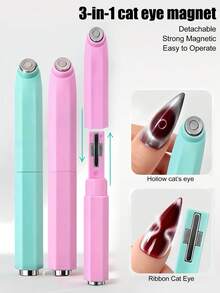 3-In-1 Ring-Shaped Cat's Eye Magnet Multi-Functional Nail Art Magnetic Stick, Cat's Eye Magnet Nail Art Tool, Nail Polish Gel Magnet Detachable Multi-Functional Super Strong Magnet Nail Art Tool - Multicolor - View 2