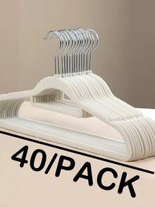 10pcs ABS Clothes Hanger, Minimalist Plain Clothes Hanger For Home - White - View 10