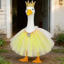 7 Inch Mini Desk Goose Outfits With Tiara Crown Necklace Tutu Dress Magnetic Goose Key Holder Princess Customs For Statue Duck - A - View 2