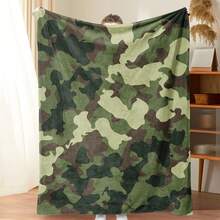Camouflage Pattern Blanket, Soft Lightweight Throw Blanket, Air-Conditioned Room Blanket, Warm Nap Blanket For Home Office Travel Camping Same Day Cooling Print Flannel Flower Soft Comfortable Warm Napping Throw Dino Blanket,Men Gift,Boyfriend Gift Christmas,Blanket Gifts - 多色9 - 查看 12
