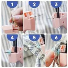 Mini Stitch Tool Kit - Quick Clothing Fixer & Tagging Tool For Clothing, Includes 100 Night Glow Bear Buckles & 1100 White Rubber Needles (Pink), Ideal For Quick Repairs & Tagging - Pink - View 5