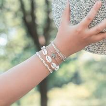 FANCY SHINY Wave String Bracelets Braid Puka Shell Bead Bracelets Handmade Cute  Boho Easter Jewelry Gifts For Women - SAND - View 8