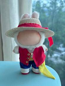 Clothes For Labubu 17cm The Monster Doll's Outfit Accessories Clothing Red Vest Outfit The Same As Anime Character Dolls Dress Up Accessory