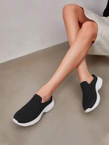 Tenis sin Talon para Caminar Mujer Zapatos Mules para Dama - Negro - Ver 3