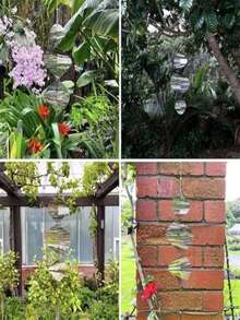 3D驱鸟风车户外悬挂式花园装饰，不锈钢镰刀形动态艺术风雕螺旋庭院农场 - 彩色 - 查看 6