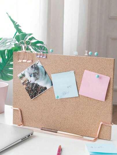 Bacheca da scrivania creativa con supporto - Bacheca per messaggi da ufficio, bacheca per avvisi, esposizione di foto, bacheca per promemoria, bacheca in sughero, bacheca per appuntare, bacheca per visione