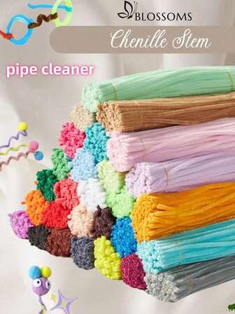 100pcs Pipe Cleaner, Colorful Chenille Stems, Multi-Color Chenille Stems, Flexible Chenille Sticks, Gray Pipe Cleaners Crafts, Solid Color Chenille Stems, Pipe Cleaner Crafts Materials, Pipe Cleaner Crafts Materials, Fuzzy Stick Pipe Cleaner Brush, Arts & Crafts And Decorations, Handmade DIY Materials Twist Rods, Densely Packed Multi-Purpose Bouquet Gifts, Fuzzy Sticks For DIY Crafts And Creative Projects, Ideal For Christmas, Graduation, Birthday, Holiday