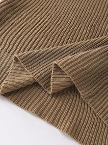 Men's Zip-Up Knitted Sweater With Collar, Versatile For Daily Business Casual Wear, Autumn/Winter - Brown - View 7