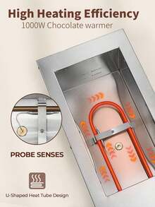 Chocolate Tempering Machine Chocolate Melter Chocolate Melting Pot 2 Tanks Stainless Steel Chocolate Warmer Melting Machine Home Or Bakery Use - US B Type Plug(110-127V) - View 8