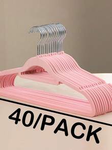 10 件粉色 ABS 衣架，简约纯色家居衣架
