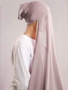 1pc 3-In-1 Quick-Wear Chiffon Hijab With Built-In Magnet And Inner Cap/All-In-One Quick-Wear Hijab - No Pins Needed, Non-Slip Fit, Seconds To Wear - Insrant Hijab - View 12
