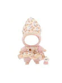 17cm Plush Doll Pendant With Changeable Outfits, Floral Hat & Denim Overalls Series (Doll Not Included) - Multicolor - View 13