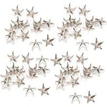 200 piezas remaches de estrella, tachuelas metalicas, cuentas de garra, uñas de cinco puntas, remaches punk para manualidades, decoración, bisuteria, bolsas, artesanías, Plat - plata - Ver 13