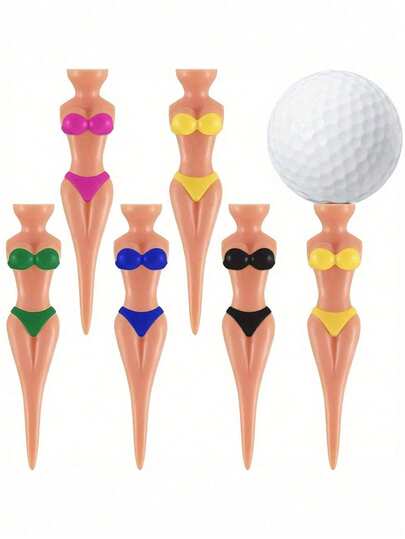 5pcs Funny Golf Spikes, Suitable For Women/Girls - Made Of Durable Plastic, Easy To Install, Applicable To Training Equipment. Professional Golf Club Holder - Let You Experience Exclusive Golf Sport.