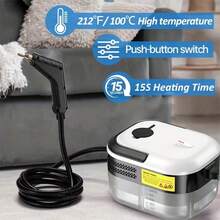 Portable Handheld Steam Cleaner With Brush Heads - Heavy Duty High Pressure Steam Mop For Kitchen, Bathroom Floors - Plug-In (F-Type Adapter) Power: 1200W, AC 220-240V - EU F Type Plug(220-240V) - View 3