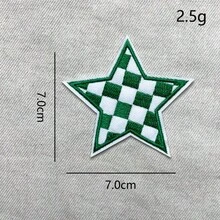 1pc Black And White Fang Gezi Five-Pointed Star Pattern Large Embroidery Patch DIY Ironing Clothes Decorative Stickers-Clothes Hat Backpack Patch-Hole Repair Stickers-Ironing Repair. - 紅色 - 查看 9