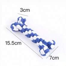 棉绳骨头形状狗狗磨牙玩具，编织无味狗狗牙齿清洁磨牙玩具