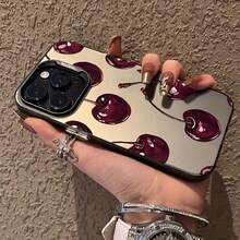 1 ốp lưng điện thoại họa tiết graffiti quả anh đào sáng tạo, viền mềm, mặt sau cứng IMD Laser, tương thích với dòng Apple 17 16 15 14 13 12 11 Plus Pro Max, ốp bảo vệ theo phong cách INS cá nhân hóa, thiết kế thẩm mỹ cao cấp, ốp lưng điện thoại tối giản bao phủ toàn diện. - màu đen - Xem 4