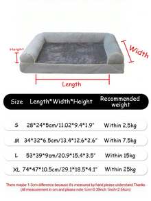 1pc Langxingcs Warm & Soft Plush Square Pet Bed, Suitable For Large & Medium Dogs, Can Be Used As Dog Mat, Pet Sofa, Cat Bed, Dog Basket, Anti-Anxiety Dog Basket - Multicolor - View 4