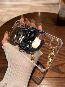 Skeleton Painted Transparent Minimalist Stylish Shockproof Phone Case Compatible With IPhone 17/17 Pro/17 Pro Max, 16/11/16 Pro/16 Plus/16 Pro Max/16e, 15 Pro Max, 13/14/12/XS/XR/7G/8P, Galaxy S25/S25 Plus/S25 Ultra, A16/A36/A26/A56/A50/A12/A32,